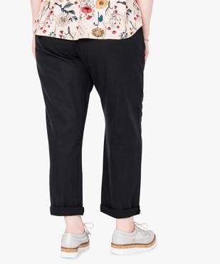 Pantalon droit en lin à taille élastiquée vue3 - GEMO (G TAILLE) - GEMO