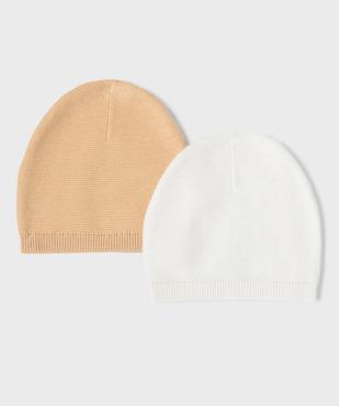 Bonnets de naissance en coton (lot de 2) vue1 - GEMO(BB COUCHE) - GEMO