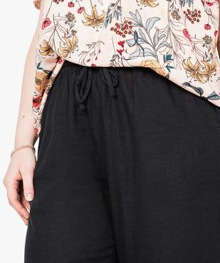 Pantalon droit en lin à taille élastiquée vue2 - GEMO (G TAILLE) - GEMO