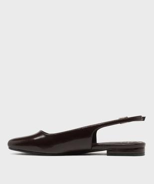 Escarpins slingback à bout carré et talon plat femme - Follow Me vue3 - FOLLOW ME - GEMO