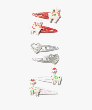 Pinces à cheveux fille spécial Noël à paillettes (lot de 6) vue1 - GEMO (ACCESS) - GEMO