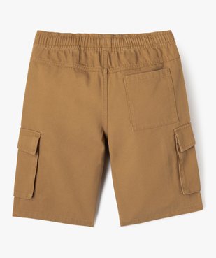 Bermuda cargo regular en coton avec taille ajustable garçon vue4 - GEMO (JUNIOR) - GEMO
