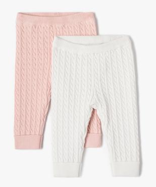 Pantalon en maille torsadée bébé (lot de 2) vue1 - GEMO(BB COUCHE) - GEMO