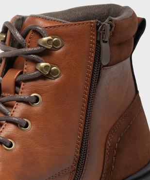 Boots multi-matières avec lacets et zip intérieur homme - Mario Baldano vue6 - MARIO BALDANO - GEMO