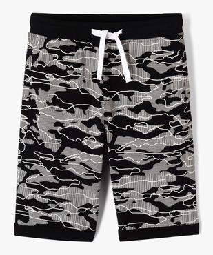 Bermuda en maille imprimé avec ceinture élastique garçon vue1 - GEMO (JUNIOR) - GEMO