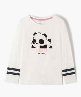 Tee-shirt fille à manches longues motif animal en velours vue2 - GEMO (ENFANT) - GEMO