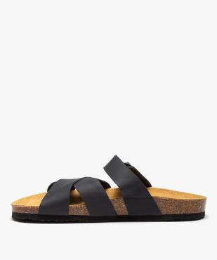 Mules homme à brides en cuir uni vue3 - GEMO 4G HOMME - GEMO
