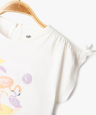 Tee-shirt à manches courtes avec motif en sequins bébé fille vue2 - GEMO 4G BEBE - GEMO