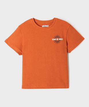 Tee-shirt manches courtes en éponge 100% coton légère dos imprimé garçon  vue2 - GEMO (ENFANT) - GEMO