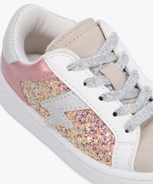 Baskets fille dessus pailleté et lacets brillants vue6 - GEMO (ENFANT) - GEMO