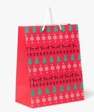 Sac cadeau de Noël imprimé vue1 - GEMO 4G FEMME - GEMO