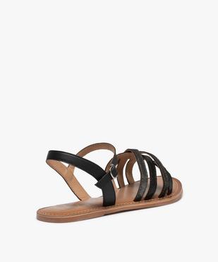 Sandales femme à fines brides en cuir brillantes - Tanéo Coupe spéciale pied large vue4 - TANEO - GEMO