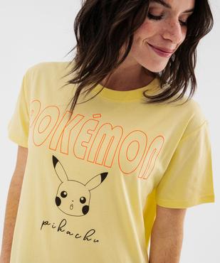 Tee-shirt manches courtes avec motif Pikachu femme - Pokemon vue2 - POKEMON - GEMO