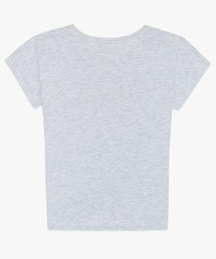 Tee-shirt fille à manches courtes avec pattes à nouer dans le bas vue3 - GEMO (JUNIOR) - GEMO