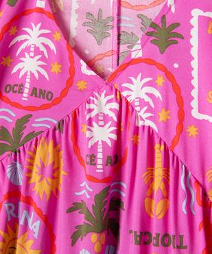 Robe de plage légère et fluide imprimée fille vue2 - GEMO 4G FILLE - GEMO