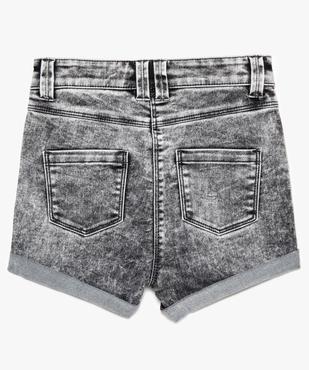 Short fille en jean délavé à taille haute et revers cousus vue3 - GEMO (JUNIOR) - GEMO