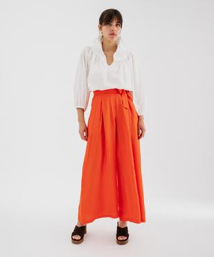 Blouse manches 3/4 en toile de coton unie femme vue1 - GEMO(FEMME PAP) - GEMO