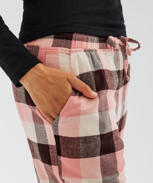 Pantalon de pyjama en flanelle à carreaux et taille élastiquée femme vue2 - GEMO(HOMWR FEM) - GEMO