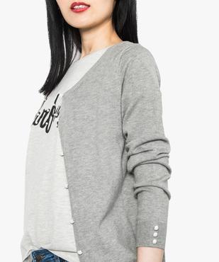 Gilet en viscose col rond et boutons fantaisie vue2 - GEMO(FEMME PAP) - GEMO