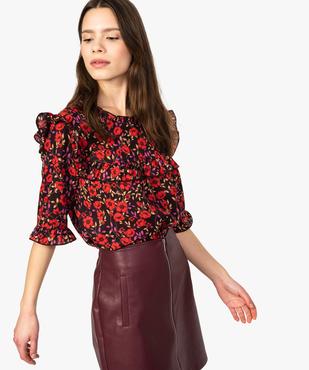 Blouse femme à imprimé floral et volants vue1 - GEMO(FEMME PAP) - GEMO