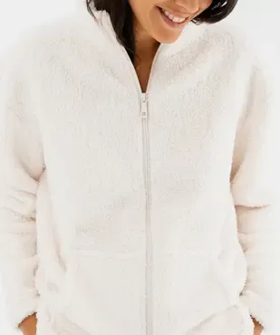Veste d'intérieur polaire zippée femme vue2 - GEMO(HOMWR FEM) - GEMO