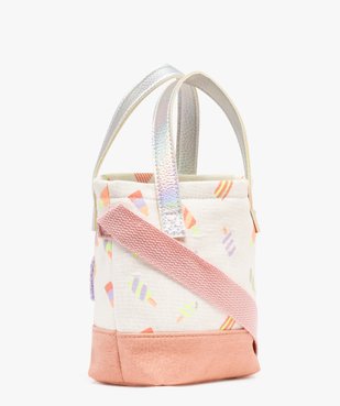 Sac en toile avec inscription en maille bouclette fille vue2 - GEMO (ENFANT) - GEMO