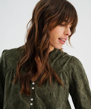 Blouse en coton à motifs brodés femme vue2 - GEMO(FEMME PAP) - GEMO