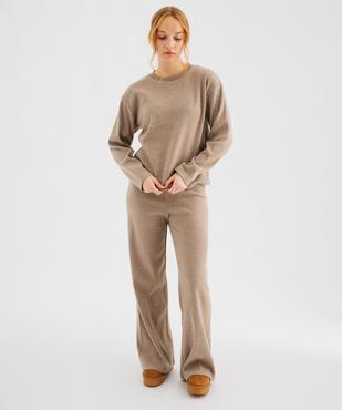 Pull à col rond uni coupe large femme vue4 - GEMO(FEMME PAP) - GEMO