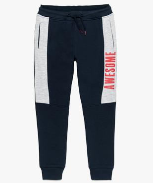 Pantalon de sport garçon bicolore en molleton doux vue2 - GEMO (ENFANT) - GEMO
