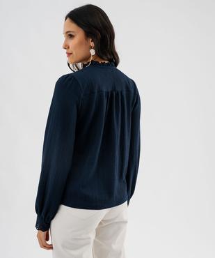 Chemise manches longues en maille texturée et dentelle femme vue3 - GEMO(FEMME PAP) - GEMO