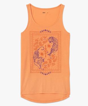 Débardeur femme en maille fluide à motifs et dos rallongé vue4 - GEMO(FEMME PAP) - GEMO