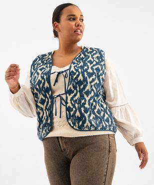 Gilet sans manches à motif ethnique femme grande taille vue4 - GEMO (G TAILLE) - GEMO