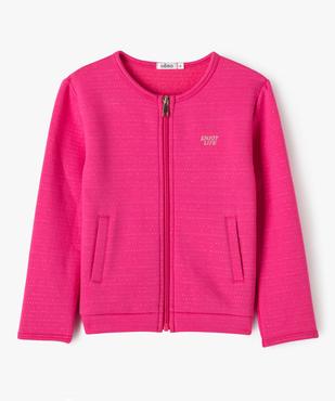 Sweat zippé à col rond avec motifs pailletés fille vue1 - GEMO (ENFANT) - GEMO