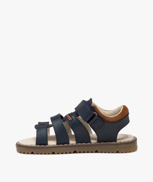 Sandales garçon en cuir multibrides scratch et semelle crantée - Alma planète vue3 - ALMA - GEMO