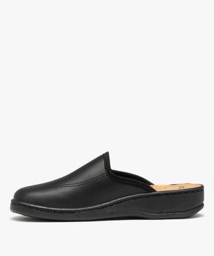 Chaussons homme confort mules unies dessus cuir vue3 - GEMO(HOMWR HOM) - GEMO