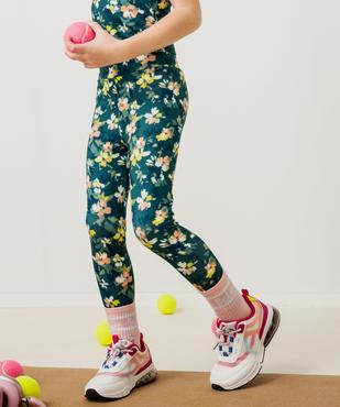 Legging long de sport en stretch à large ceinture élastique fille vue1 - GEMO 4G FILLE - GEMO