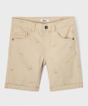 Bermuda en coton twill imprimé à revers garçon vue1 - GEMO 4G GARCON - GEMO