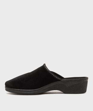 Chaussons mules dessus velours avec talon compensé femme vue3 - G'FLEX - GEMO
