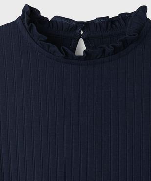 Tee-shirt manches longues avec col rond froncé fille vue2 - GEMO 4G FILLE - GEMO