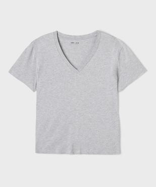 Tee-shirt manches courtes à col V femme grande taille vue1 - GEMO 4G GT - GEMO