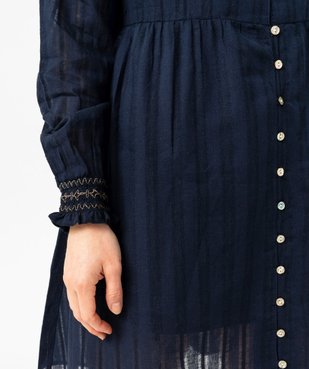 Robe chemise à manches longue femme - LuluCastagnette vue5 - LULUCASTAGNETTE - GEMO