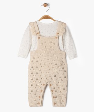 Ensemble de naissance 2 pièces salopette et body manches longues vue2 - GEMO 4G BEBE - GEMO