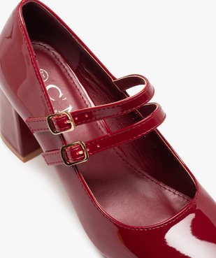 Escarpins femme babies vernis à bout carré et talon flare vue6 - SANS MARQUE - GEMO