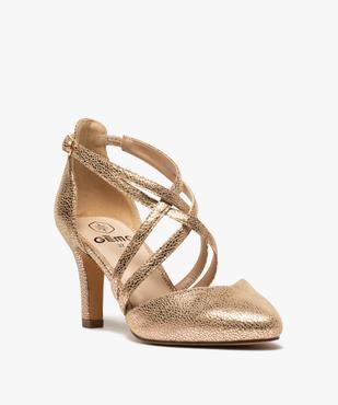 Escarpins femme à talon et fines brides croisées vue2 - GEMO(URBAIN) - GEMO