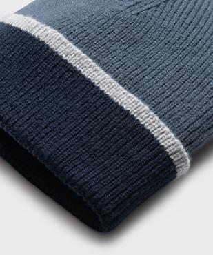Bonnet en maille tricolore avec revers garçon vue3 - GEMO (ENFANT) - GEMO