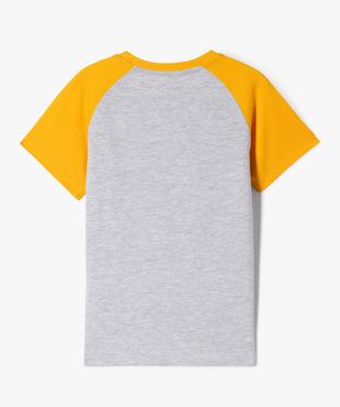 Tee-shirt manches courtes contrastantes avec imprimé garçon vue3 - GEMO (ENFANT) - GEMO