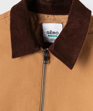 Veste en coton avec col en velours côtelé fille vue2 - GEMO 4G FILLE - GEMO