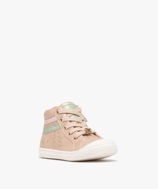 Chaussures montantes premiers pas à tige métallisée bébé fille - LuluCastagnette vue3 - LULU CASTAGNETT - GEMO