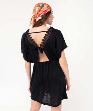 Robe de plage femme avec col en dentelle vue3 - GEMO (PLAGE) - GEMO