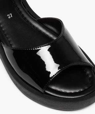 Sandales femme à talon plat unies et vernies vue6 - GEMO (CASUAL) - GEMO